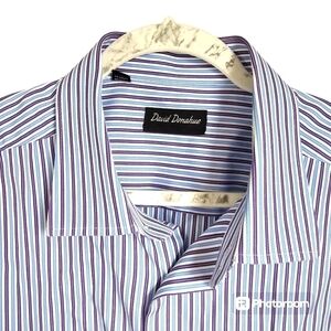 David Donahue mens button down dress shirt 17.5 rn 110577